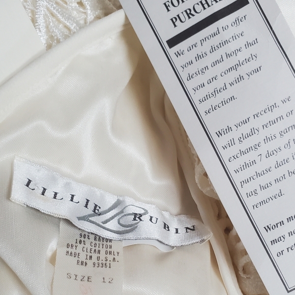 NWT Romantic Cottage Core Vintage 80's Lillie Rubin Ivory Lace Gown Dress 12 - Picture 2 of 8